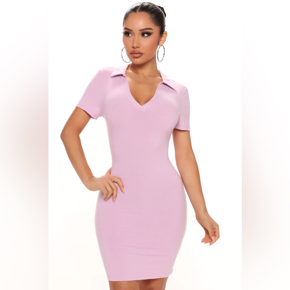 Collar mini ribbed dress nwt new medium white - Picture 4 of 5